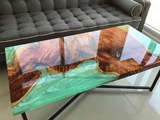 Table basse de salle à manger en résine époxy protection UV décoration de...