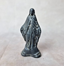 Petite Vierge en Métal Etain ? – Objet Religieux Patiné
