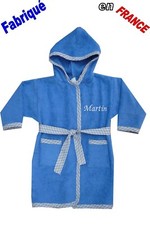 Peignoir enfant prénom brodé de 2 ans à 12 ans Ref.bleu nattier . NEUF Ghimi