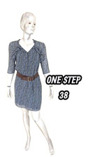 One Step Taille 38  superbe robe manches 3/4 doublée beige noir