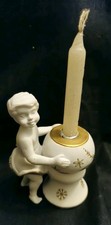  Statuette Bougeoir Angelot  En Porcelaine Biscuit De Villeroy Et Boch 