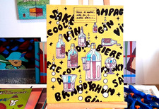 direct atelier  B Jost , Tableau acrylique sur toile , 2022 , 30 x 24, signé .