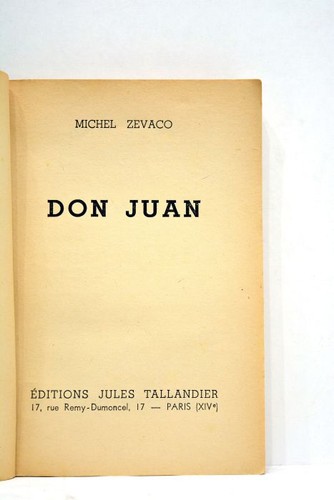 Zevaco don juan - zevaco, 1952