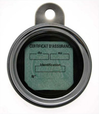 SUPPORT VIGNETTE ASSURANCE ETANCHE MOTO SOLEX VESPA VINTAGE - PORTE VIGNETTE