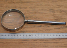 original vintage LOUPE de LECTURE de QUALITE en métal 1970