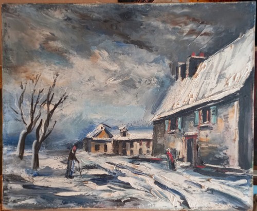 Huile sur toile paysage - huile,
