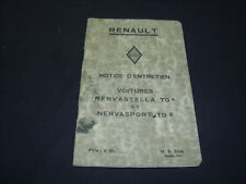 GUIDE D ENTRETIEN 54 PAGES D EPOQUE RENAULT NERVASTELLA NERVASPORT 1932