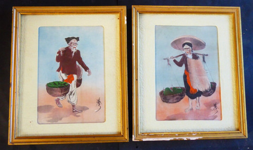 Paire tableau vietnamien - paire,