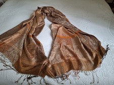 ECHARPE / ETOLE  CACHEMIRE ET SOIE 72 X 190. Neuve. Faite main.