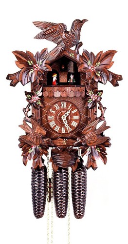 Pendule coucou feuilles - pendule,