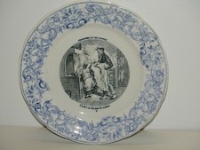 -ASSIETTE parlante céramique PROVERBES & MILITAIRES L'Habit ne fait pas le Moine