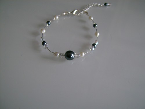 Bracelet ivoire gris - bracelet, ivoire/gris
