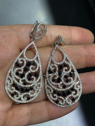 Noir argent sterling simulé - argent,