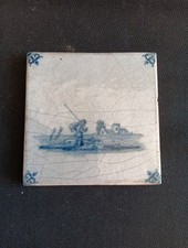 Ancien Carreau En Faïence De