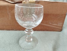 10 verres bullés à pied Style BIOT à Vin  Cristal Bretagne 