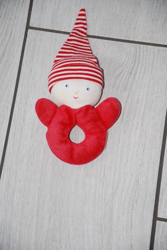 Doudou hochet rond bonnet - doudou,