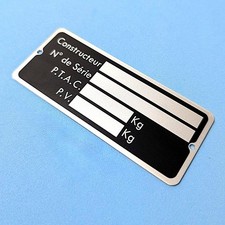 Plaque constructeur / tare