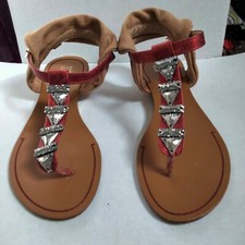 Sandales entre doigt "Élue par nous" cuir rouge-bordeaux T 36 occasion 