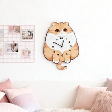 Horloge murale à pendule, adorable chat avec queue oscillante pour la