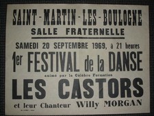 AFFICHE ORIGINALE  :  LES CASTORS et WILLY MORGAN - 1969- DUNKERQUE