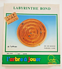 LABYRINTHE en BOIS MASSIF - ROND + 4 Billes (SO-11)