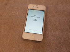 iPhone 4 Blanc Smartphone A1332 Désimlocké 8 GB écran arrière fissuré