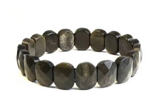 Bracelet perles obsidienne - de,