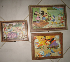 Lot 3 jeu de Cubes Walt Disney Vintage GARNIER