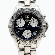 Breitling Colt Chronograph Montre Réf. A53035 Acier Quartz Full Set 1995 38mm