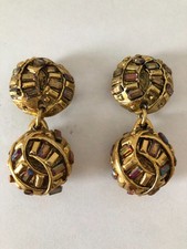 ?‍⬛ Jolie paire de boucles d'oreille bijoux fantaisie clips SATELLITE vintage