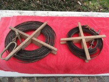 lot de 2 anciens double décamètre d'arpenteur