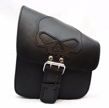Sacoche latérale en Cuir  Tête de Mort / SKULL Harley Softail Fatboy breakout VN