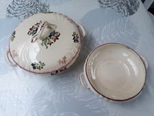 Lot 2 Soupières Faïence LONGWY Décor Marseille