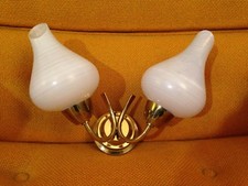 double Applique murale dorée poire vintage des Années 50 60 70's (2 dispos)  1