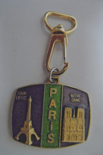 Ancien Porte Clé métal Logo TOUR EIFFEL 100 ANS PARIS (vintage publicitaire PUB
