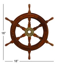 Roue de bateau en bois 18 "pouces décoration murale de direction de bateau...
