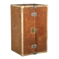 Malle Ancien Goyard en Bois et Cuir France 1905 ca.