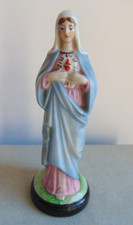 Statuette Vierge Marie Sacré Cœur porcelaine (Bouquetière)