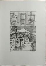 Renzo Biasion Aquaforte Anciennes Machines/Anciennes Fabriques 50x35 Année 1983
