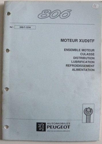 Manuel atelier peugeot 806 - manuel, d'atelier