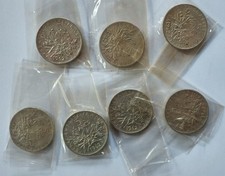 💰 Lot de 7 Pièces de 5 FRANCS Semeuse 💰 Argent 1962 💰