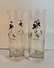 Duo de verres tubes publicitaires Johnnie Walker, Whisky