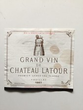Etiquette de vin décollée Château Latour 1983 - 1er grand Cru classé