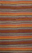 Tapis Kilim Réversible Tissé À Plat 5x8 En Laine Rayé Turc