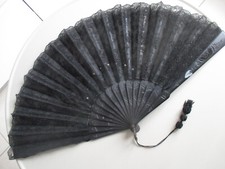 Eventail ancien dentelle et - ancien,