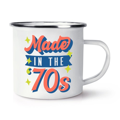 Tasse émail des années 70 - des,