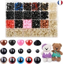 OSDUE Yeux et Nez de sécurité, 752 Yeux en Crochet en Plastique avec Rondelles p