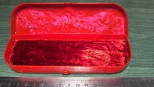 Ancien étui à lunettes celluloïd nacre rouge soviétique russe URSS 1970