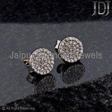 Minimaliste Clou Naturel Diamant Pavé 925 Argent Sterling Femme Bijoux Boucles