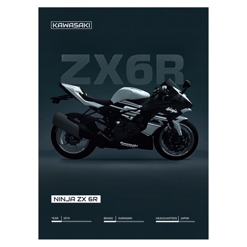 Affiche moto kawasaki - affiche,
